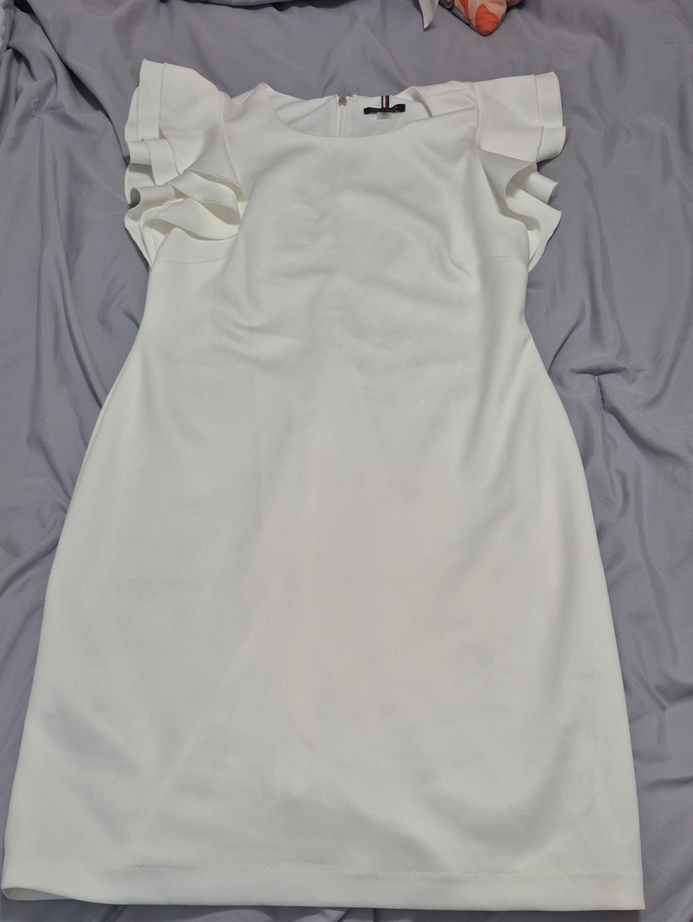 Tommy Hilfiger White Ruffle Sleeve Dress Size 12